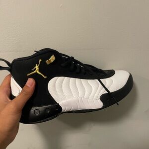 Jordan Black and White Sneakers with Gold Details